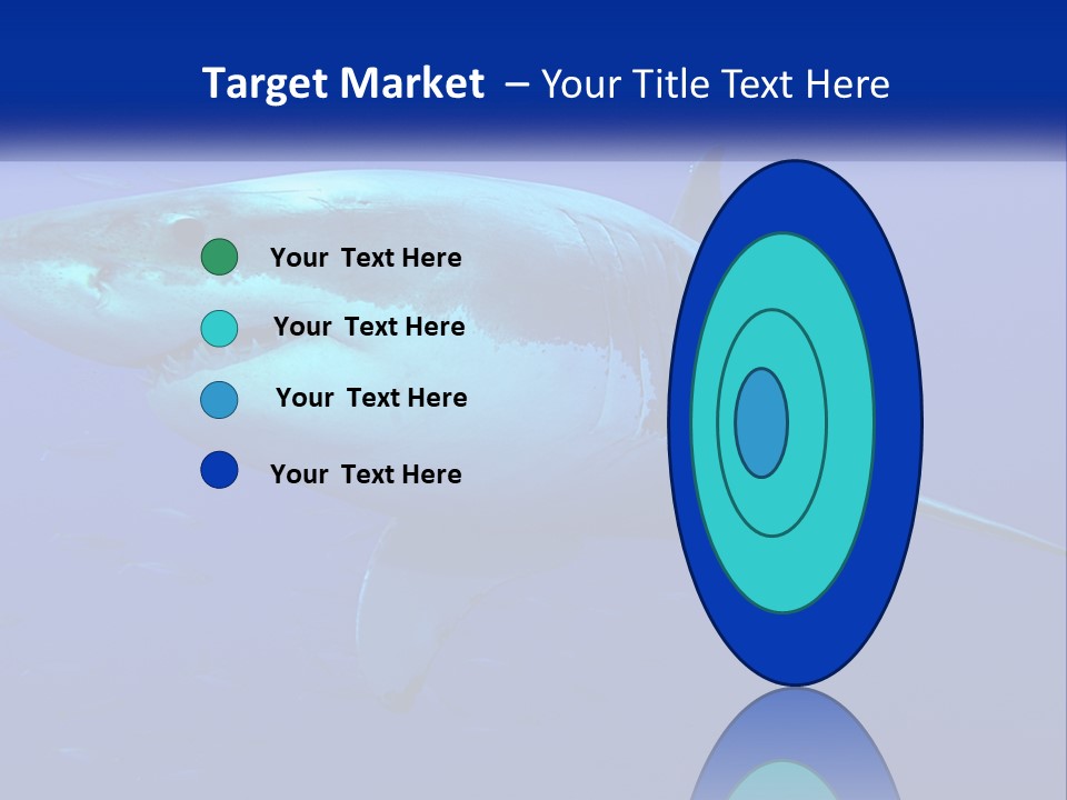 A Great White Shark Swimming In The Blue Water PowerPoint Template