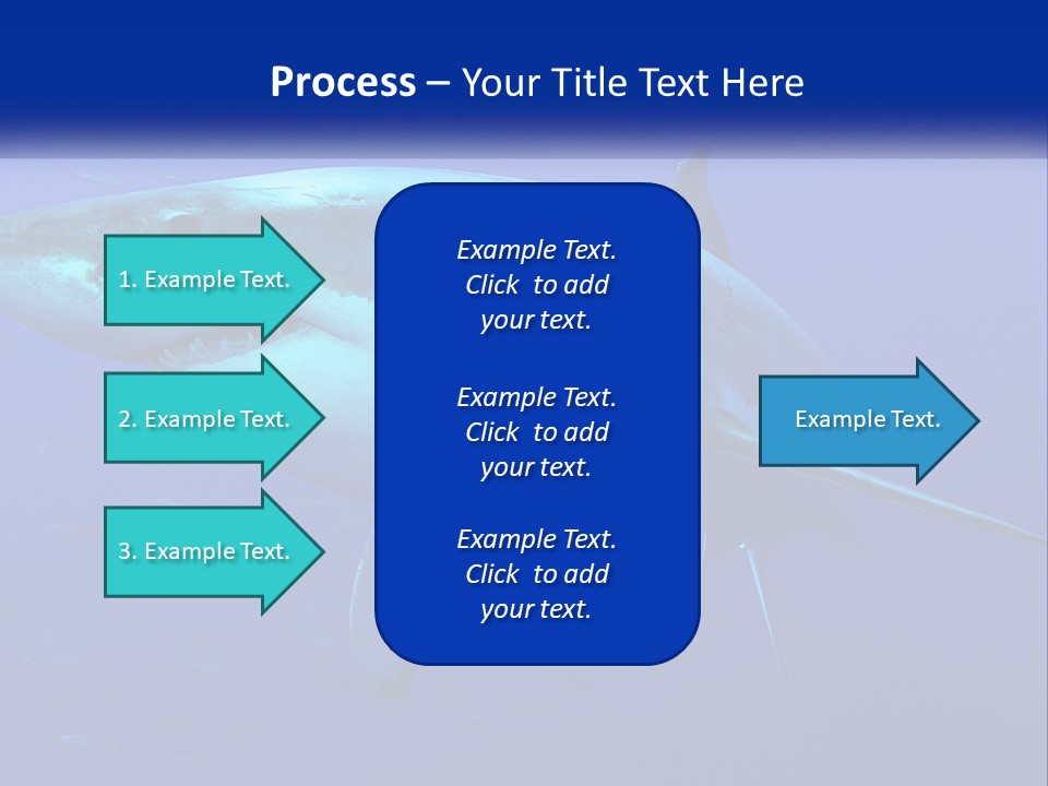 A Great White Shark Swimming In The Blue Water PowerPoint Template