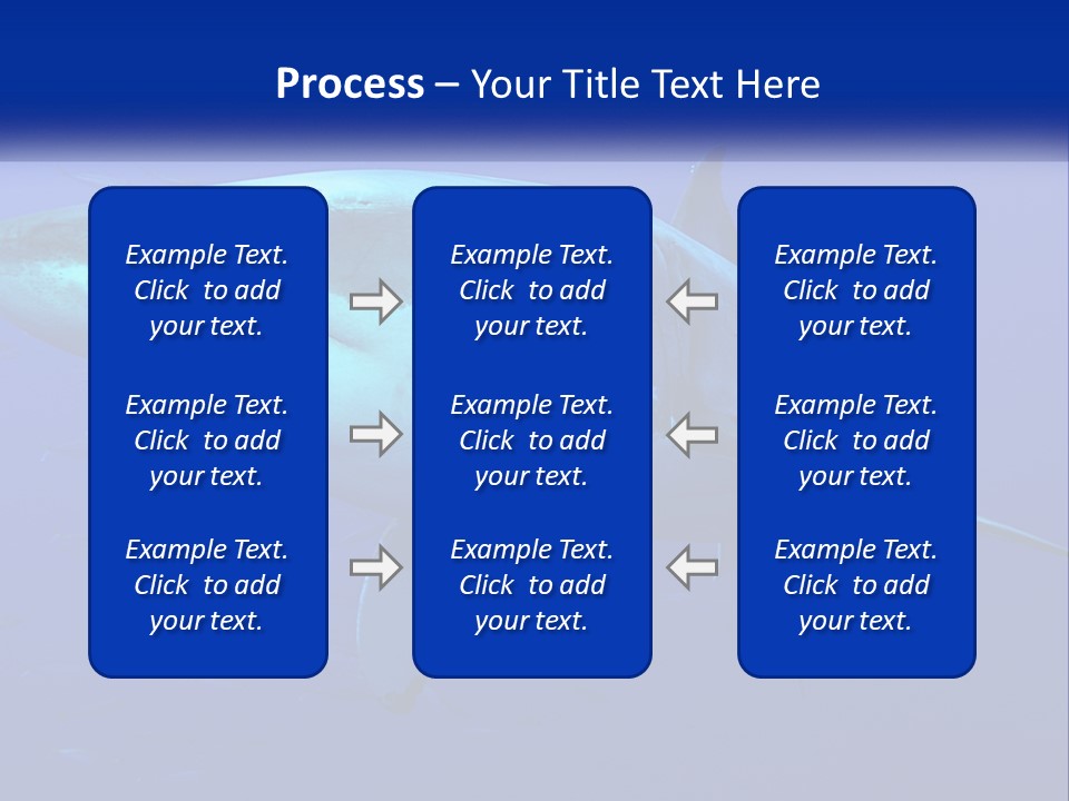 A Great White Shark Swimming In The Blue Water PowerPoint Template