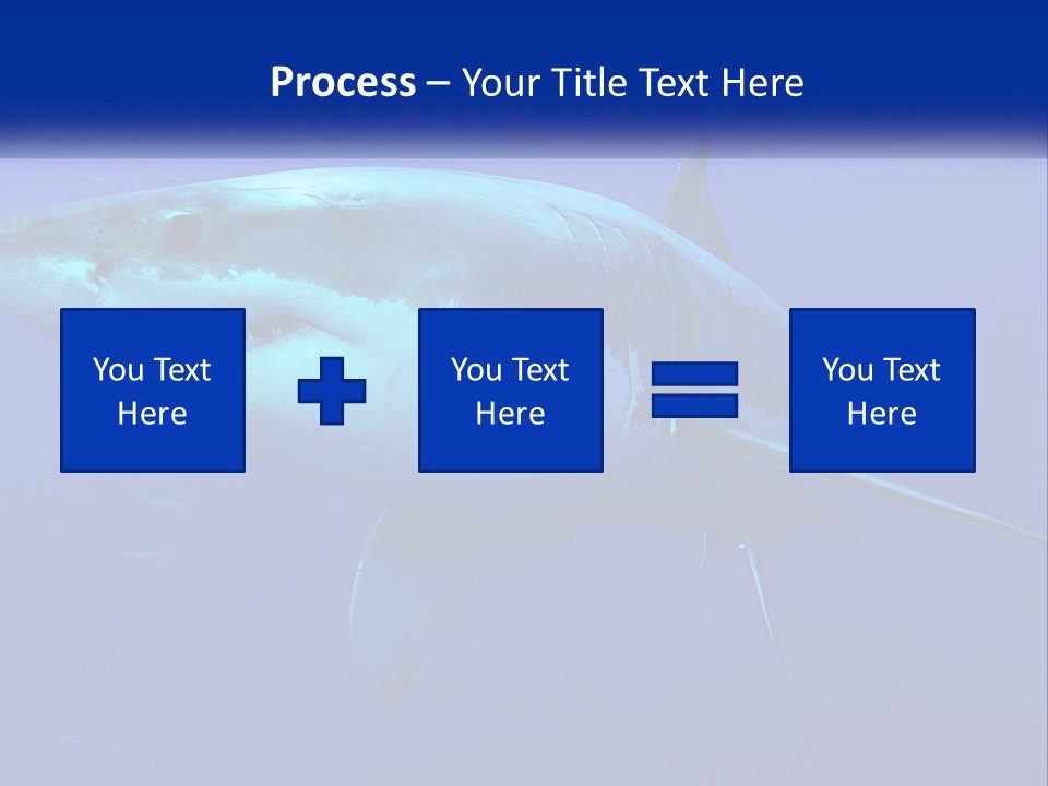 A Great White Shark Swimming In The Blue Water PowerPoint Template