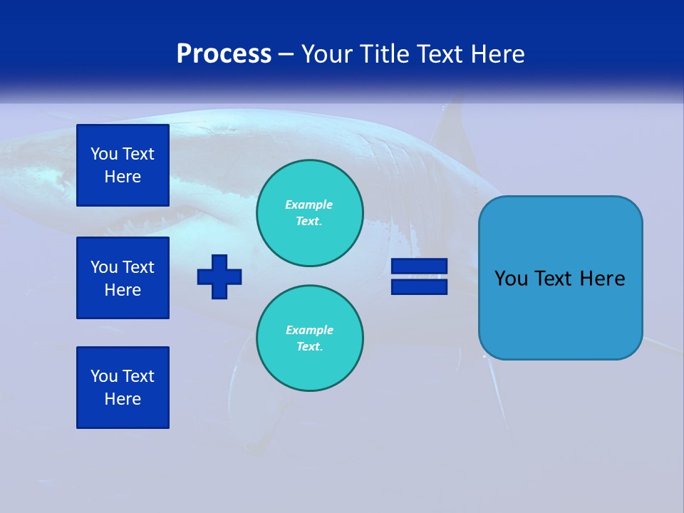 A Great White Shark Swimming In The Blue Water PowerPoint Template