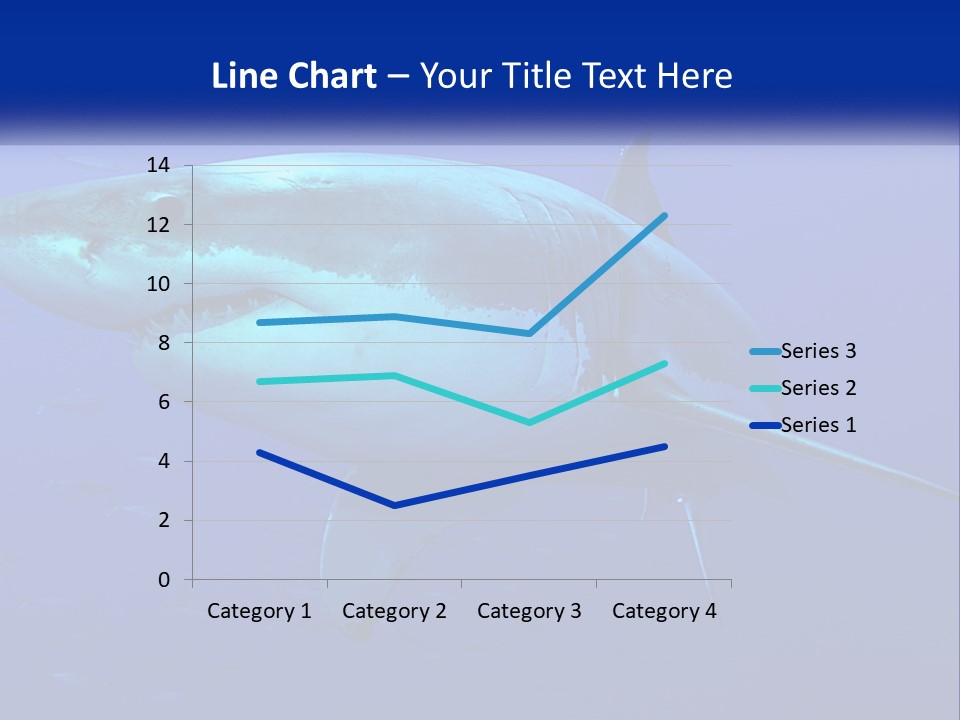 A Great White Shark Swimming In The Blue Water PowerPoint Template