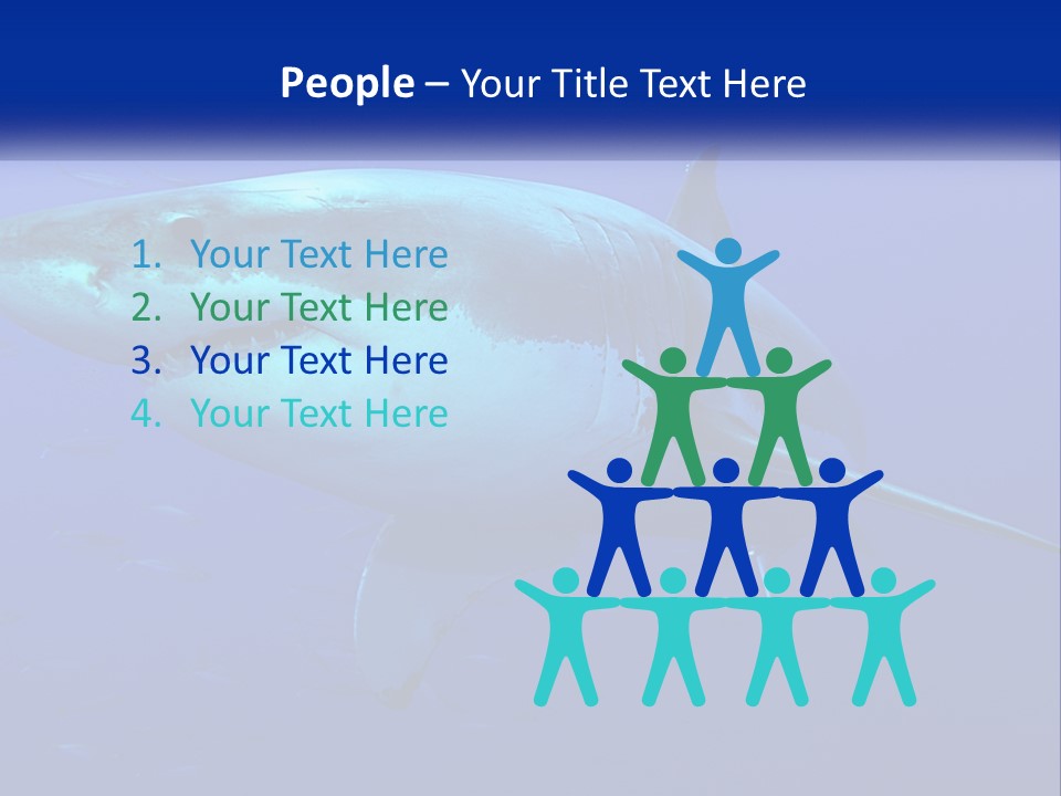 A Great White Shark Swimming In The Blue Water PowerPoint Template