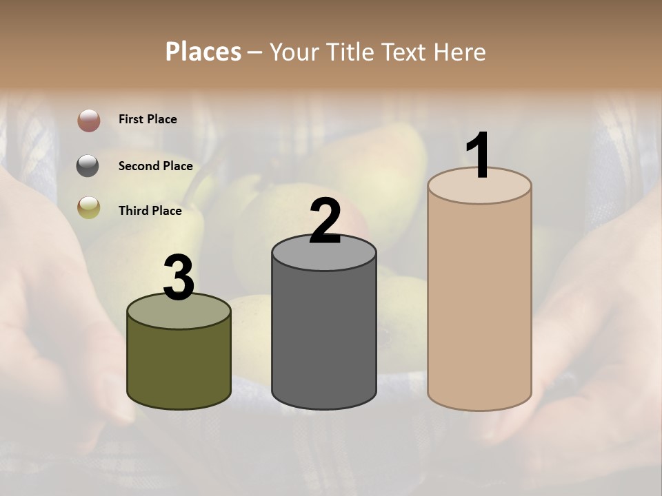 A Person Holding A Bowl Of Pears In Their Hands PowerPoint Template