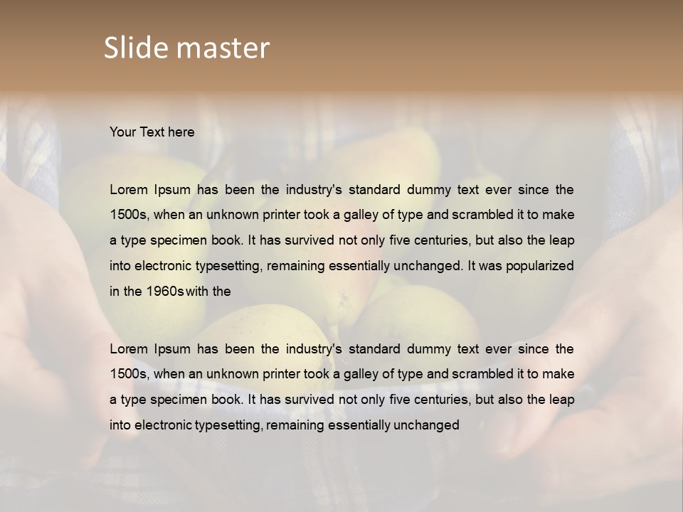 A Person Holding A Bowl Of Pears In Their Hands PowerPoint Template