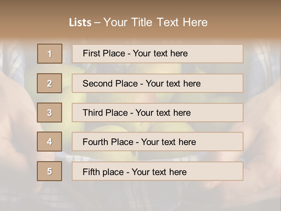 A Person Holding A Bowl Of Pears In Their Hands PowerPoint Template