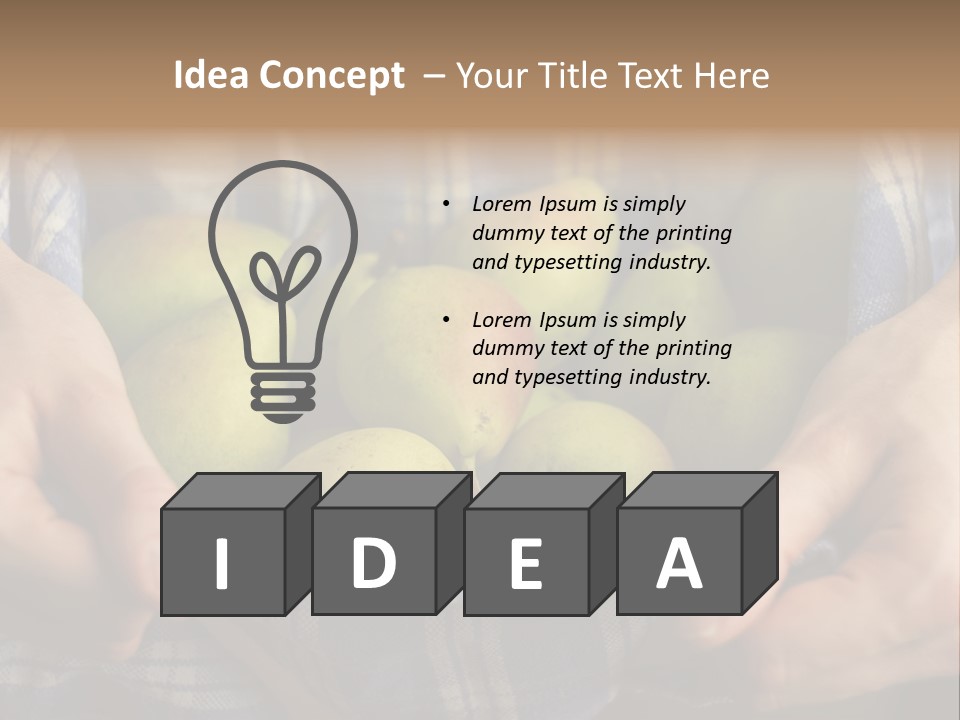 A Person Holding A Bowl Of Pears In Their Hands PowerPoint Template