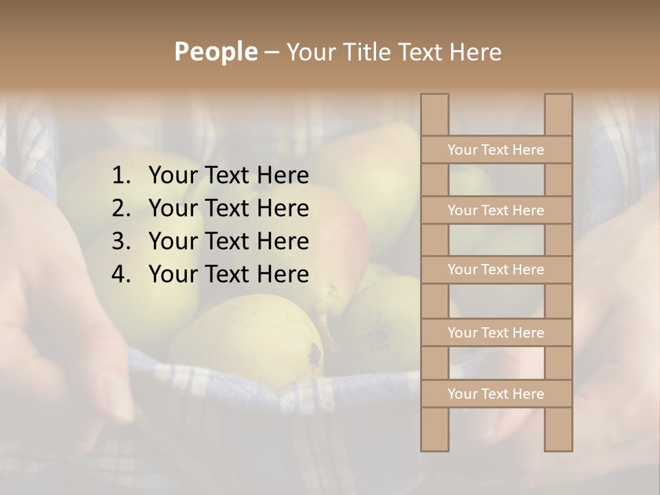 A Person Holding A Bowl Of Pears In Their Hands PowerPoint Template