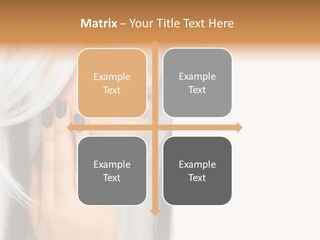 A Woman With Long White Hair And Black Nails PowerPoint Template