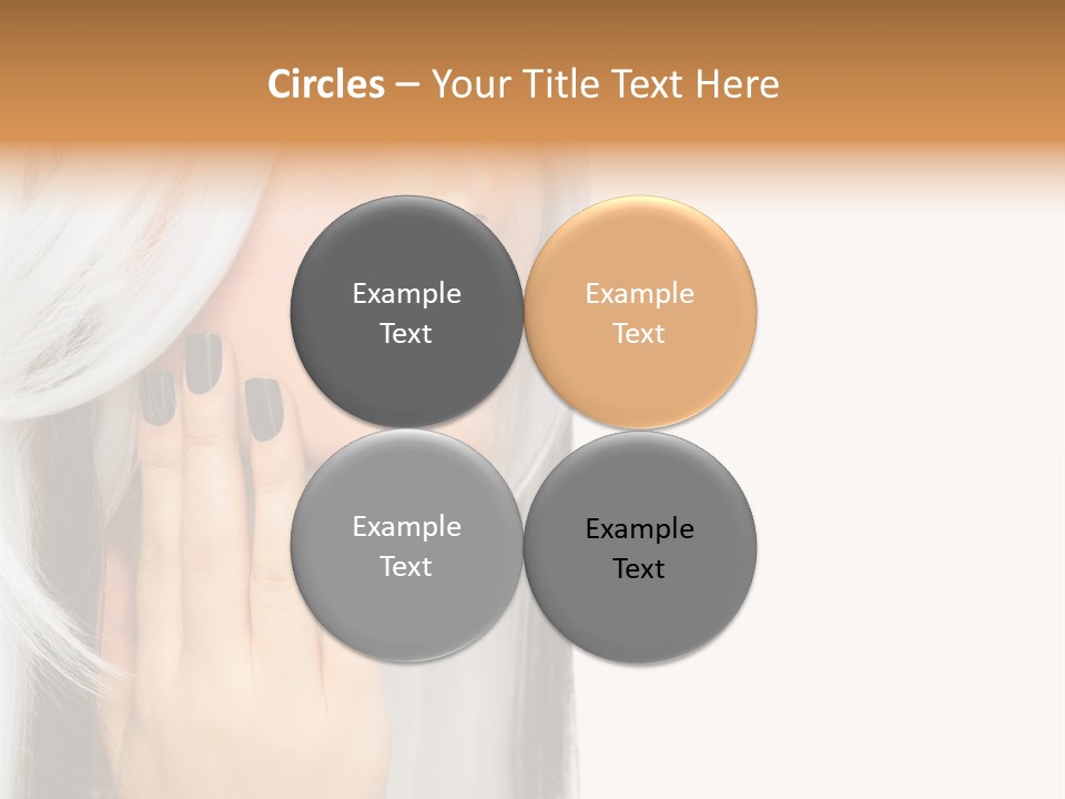 A Woman With Long White Hair And Black Nails PowerPoint Template