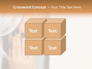 A Woman With Long White Hair And Black Nails PowerPoint Template