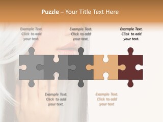 A Woman With Long White Hair And Black Nails PowerPoint Template