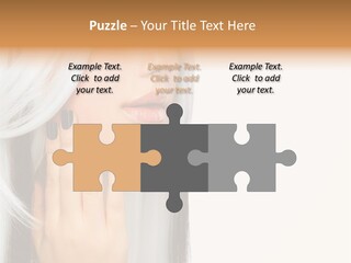 A Woman With Long White Hair And Black Nails PowerPoint Template