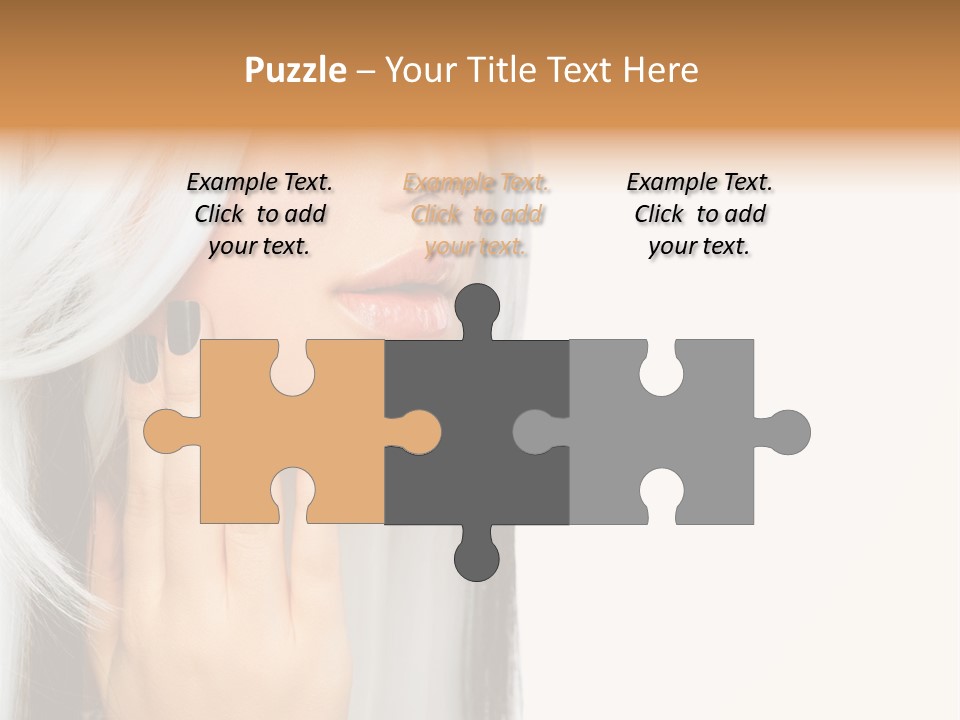 A Woman With Long White Hair And Black Nails PowerPoint Template