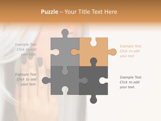 A Woman With Long White Hair And Black Nails PowerPoint Template