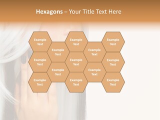 A Woman With Long White Hair And Black Nails PowerPoint Template