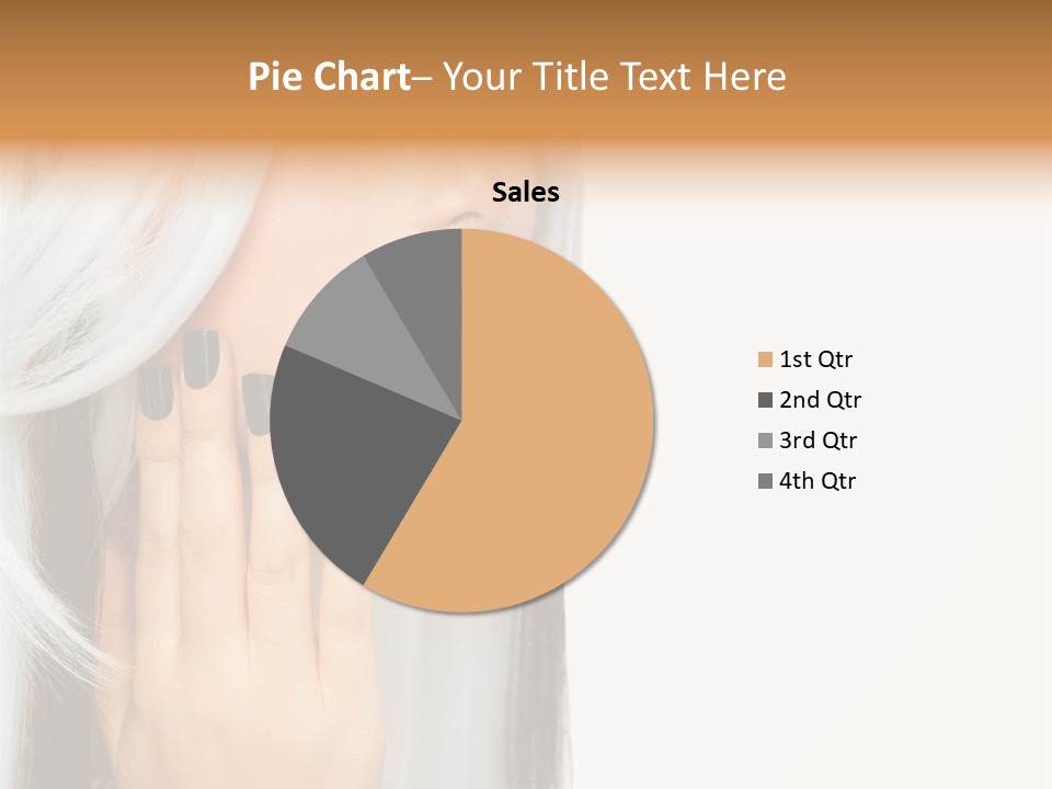 A Woman With Long White Hair And Black Nails PowerPoint Template