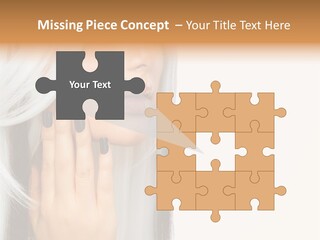 A Woman With Long White Hair And Black Nails PowerPoint Template