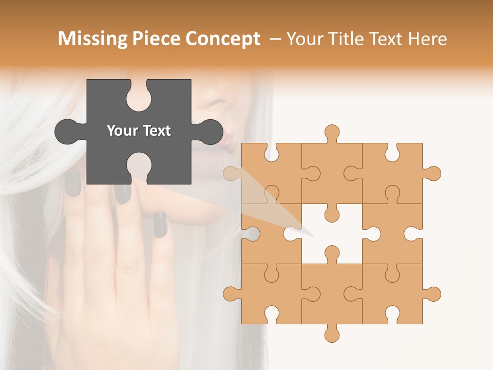 A Woman With Long White Hair And Black Nails PowerPoint Template