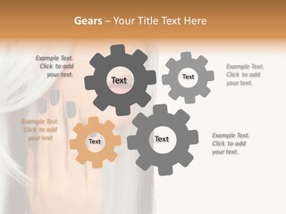 A Woman With Long White Hair And Black Nails PowerPoint Template