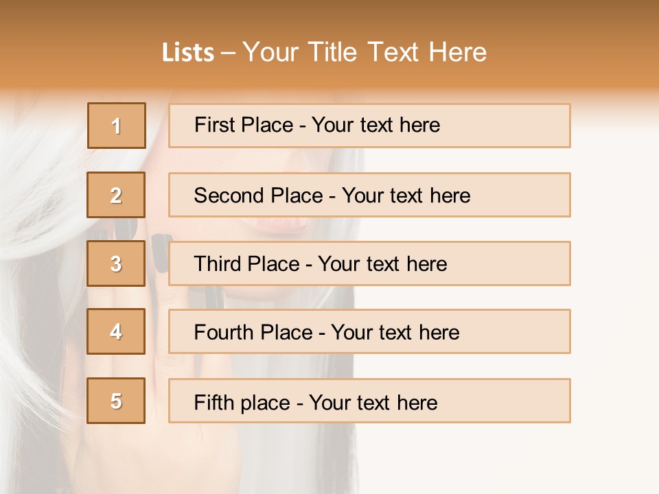 A Woman With Long White Hair And Black Nails PowerPoint Template