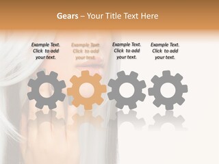 A Woman With Long White Hair And Black Nails PowerPoint Template