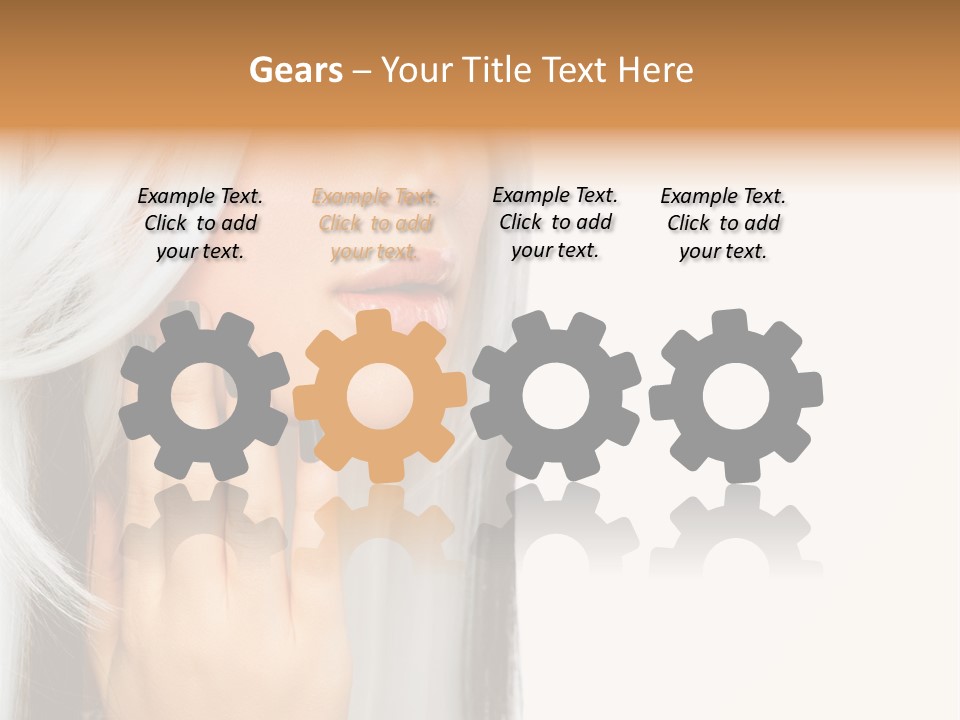 A Woman With Long White Hair And Black Nails PowerPoint Template