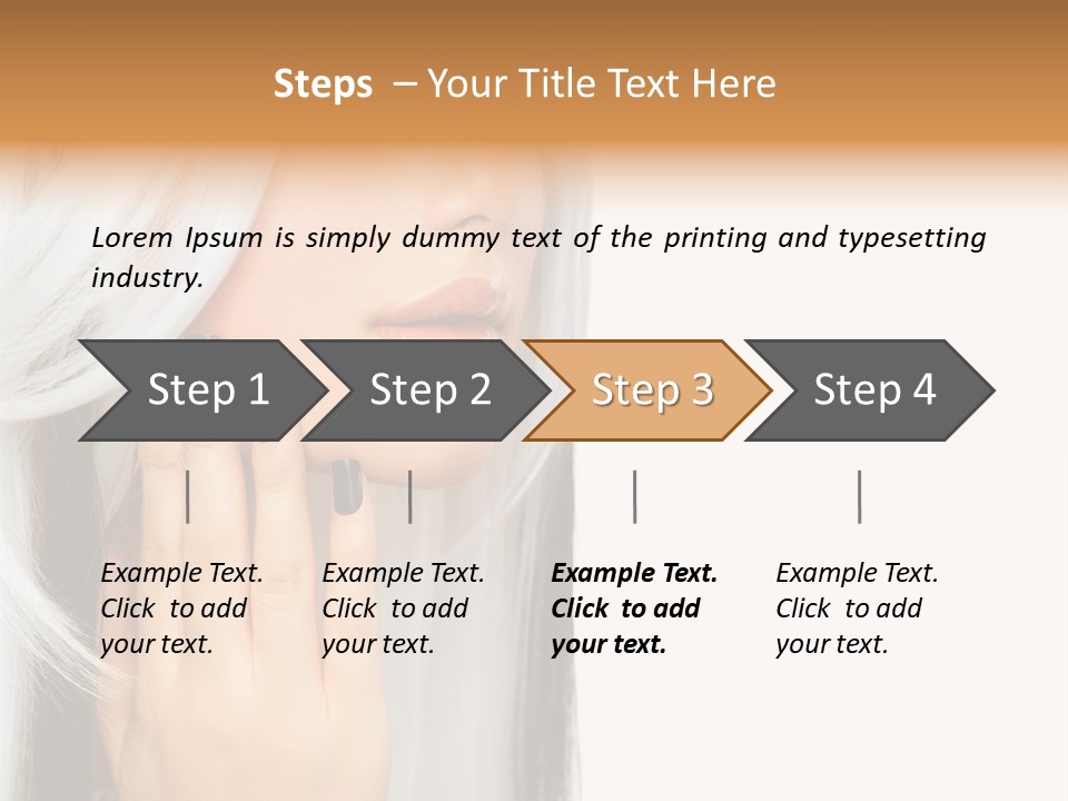 A Woman With Long White Hair And Black Nails PowerPoint Template