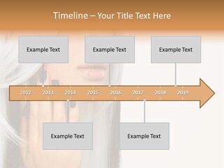A Woman With Long White Hair And Black Nails PowerPoint Template