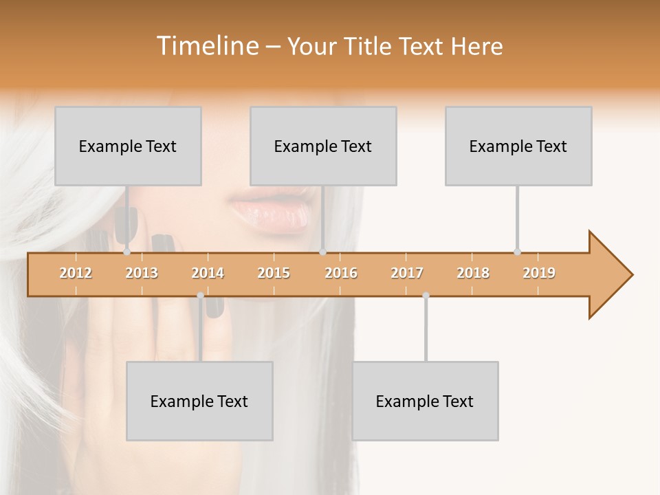 A Woman With Long White Hair And Black Nails PowerPoint Template