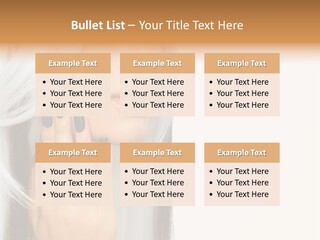 A Woman With Long White Hair And Black Nails PowerPoint Template