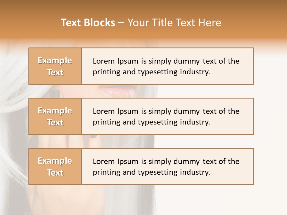 A Woman With Long White Hair And Black Nails PowerPoint Template