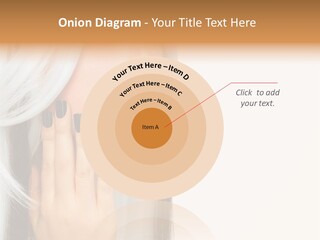 A Woman With Long White Hair And Black Nails PowerPoint Template