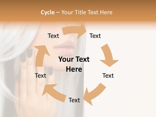 A Woman With Long White Hair And Black Nails PowerPoint Template