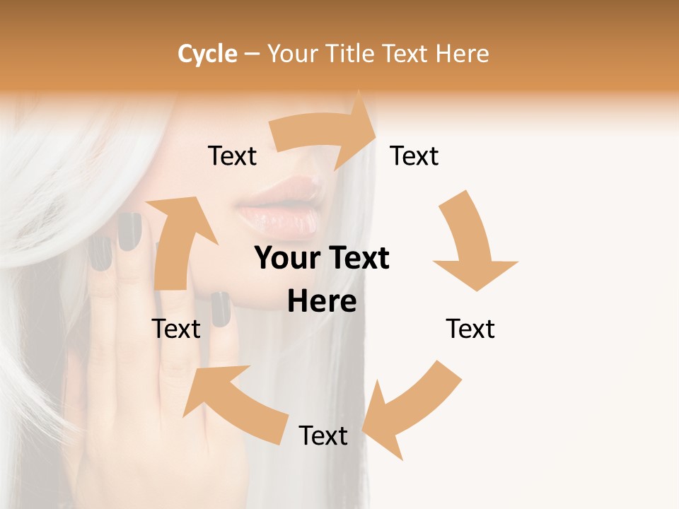 A Woman With Long White Hair And Black Nails PowerPoint Template