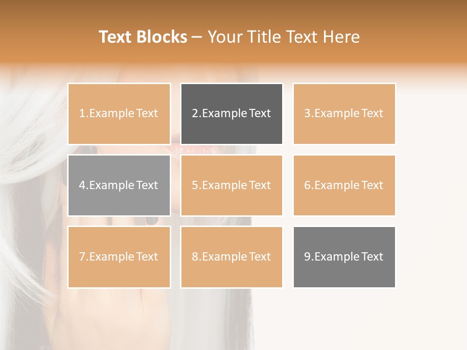 A Woman With Long White Hair And Black Nails PowerPoint Template