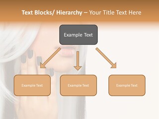 A Woman With Long White Hair And Black Nails PowerPoint Template