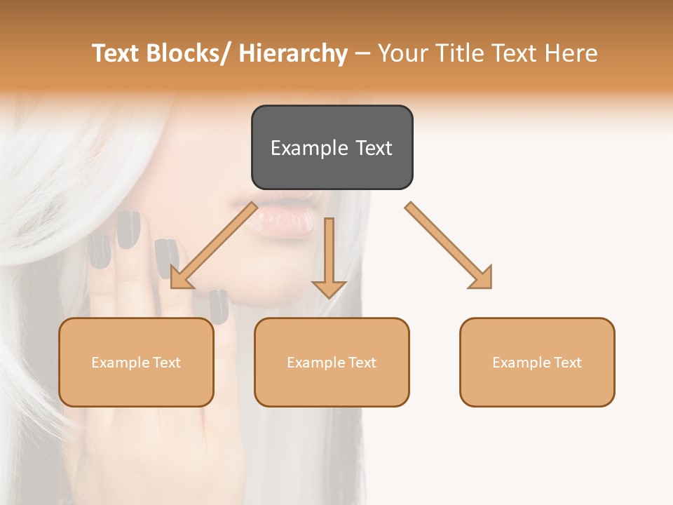 A Woman With Long White Hair And Black Nails PowerPoint Template