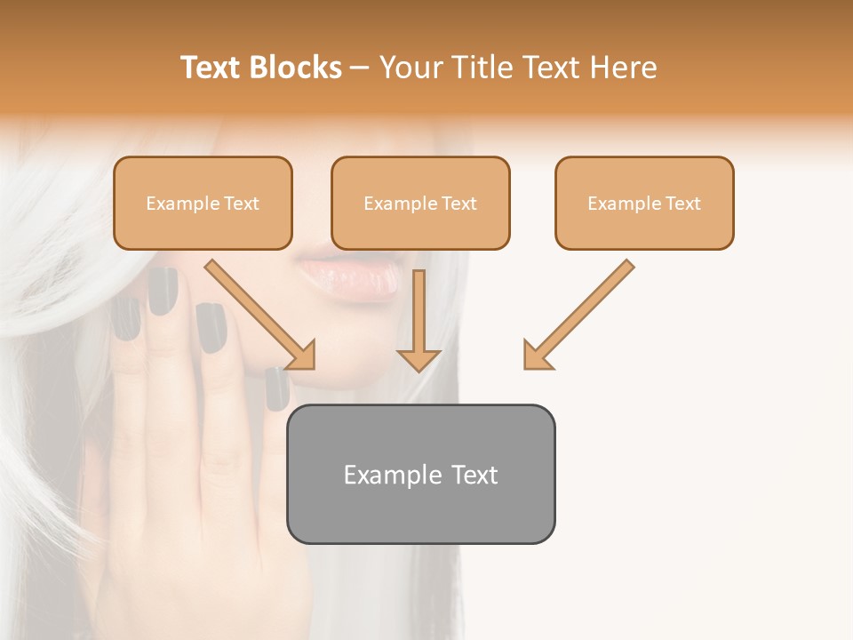 A Woman With Long White Hair And Black Nails PowerPoint Template