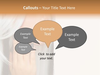 A Woman With Long White Hair And Black Nails PowerPoint Template