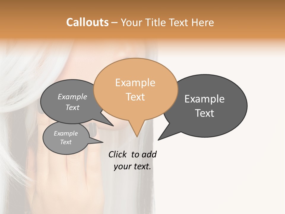 A Woman With Long White Hair And Black Nails PowerPoint Template