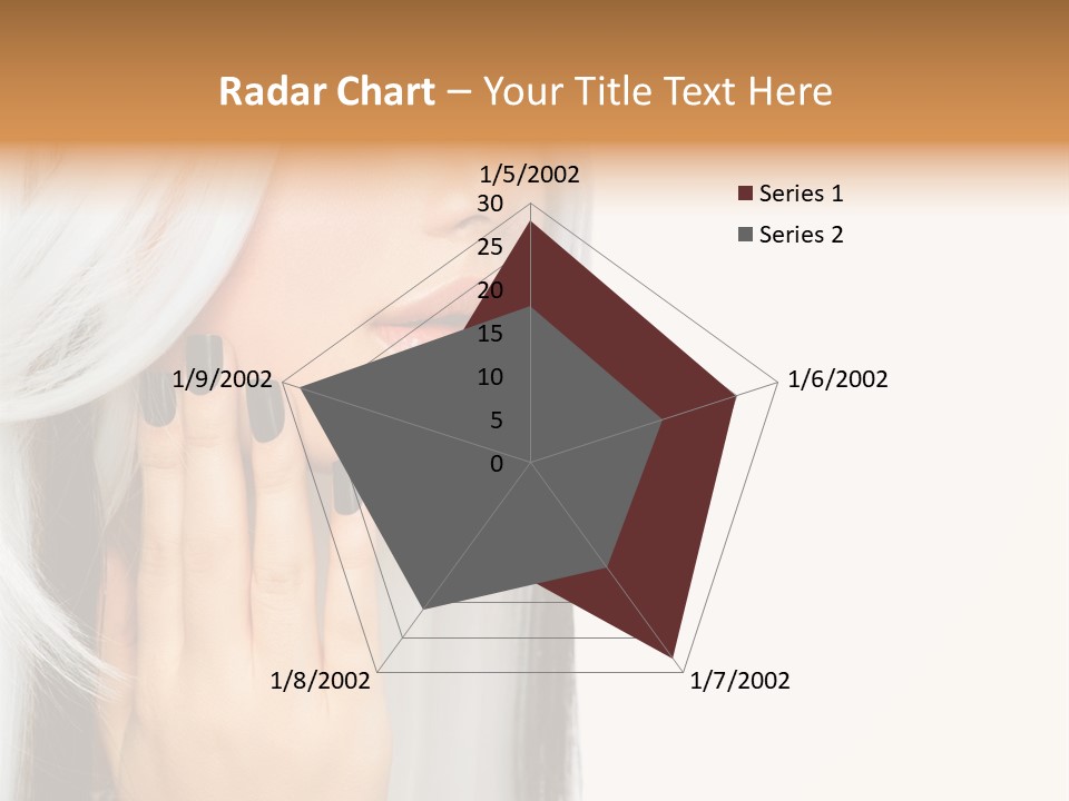 A Woman With Long White Hair And Black Nails PowerPoint Template