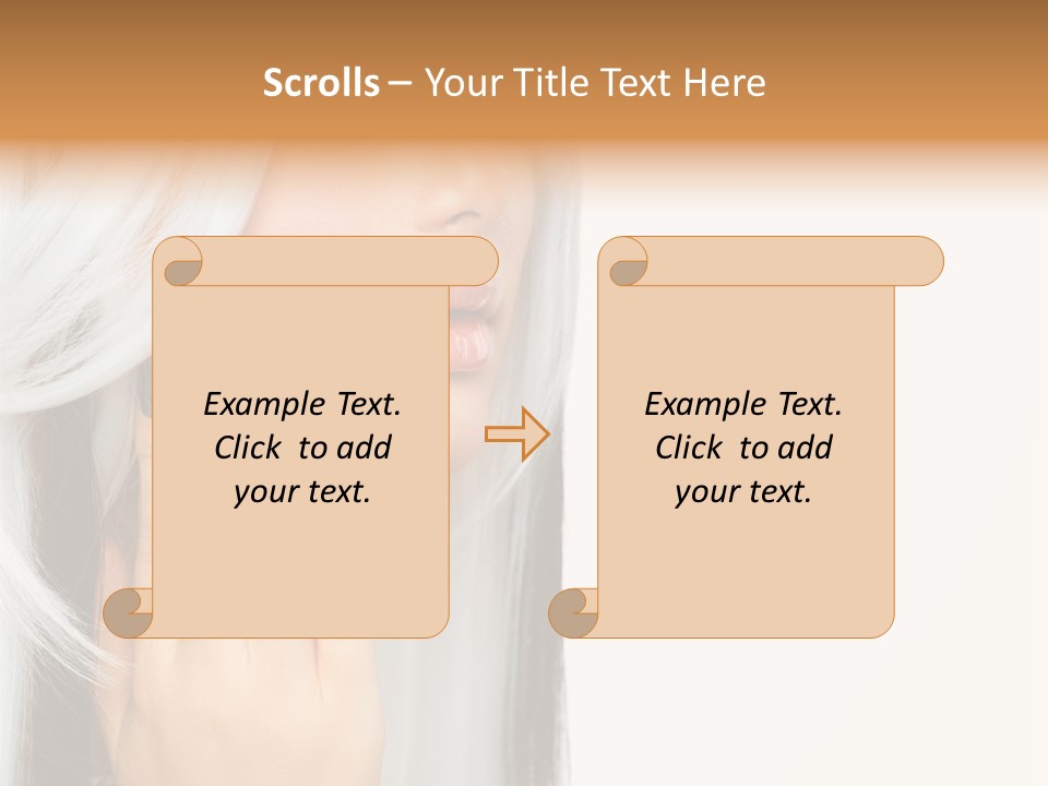 A Woman With Long White Hair And Black Nails PowerPoint Template