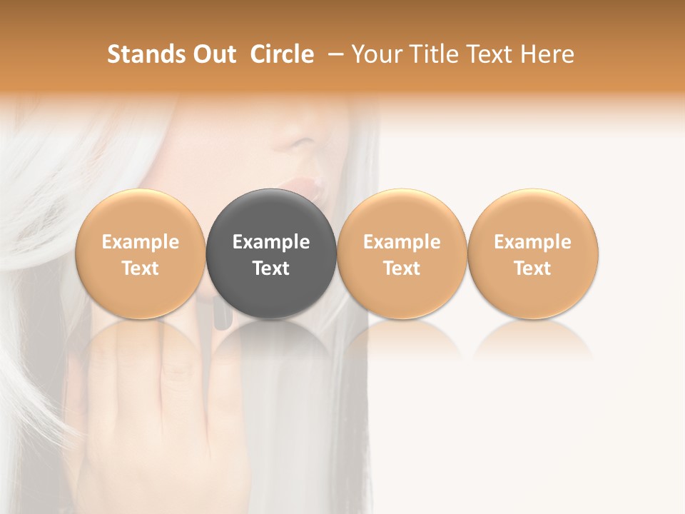 A Woman With Long White Hair And Black Nails PowerPoint Template