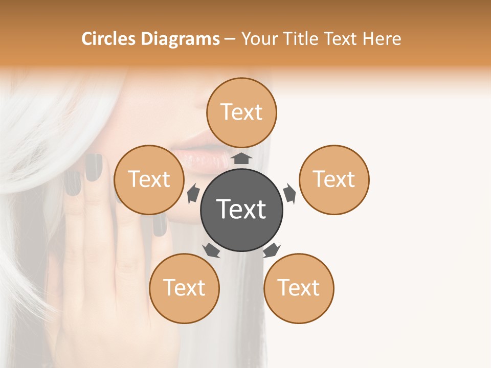 A Woman With Long White Hair And Black Nails PowerPoint Template