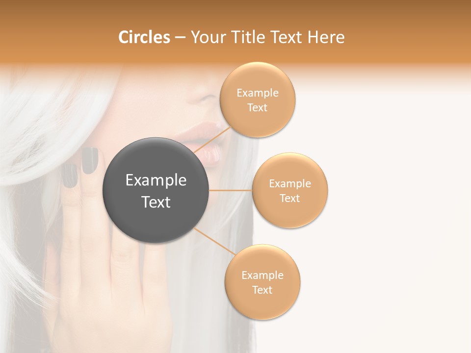 A Woman With Long White Hair And Black Nails PowerPoint Template