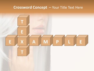 A Woman With Long White Hair And Black Nails PowerPoint Template