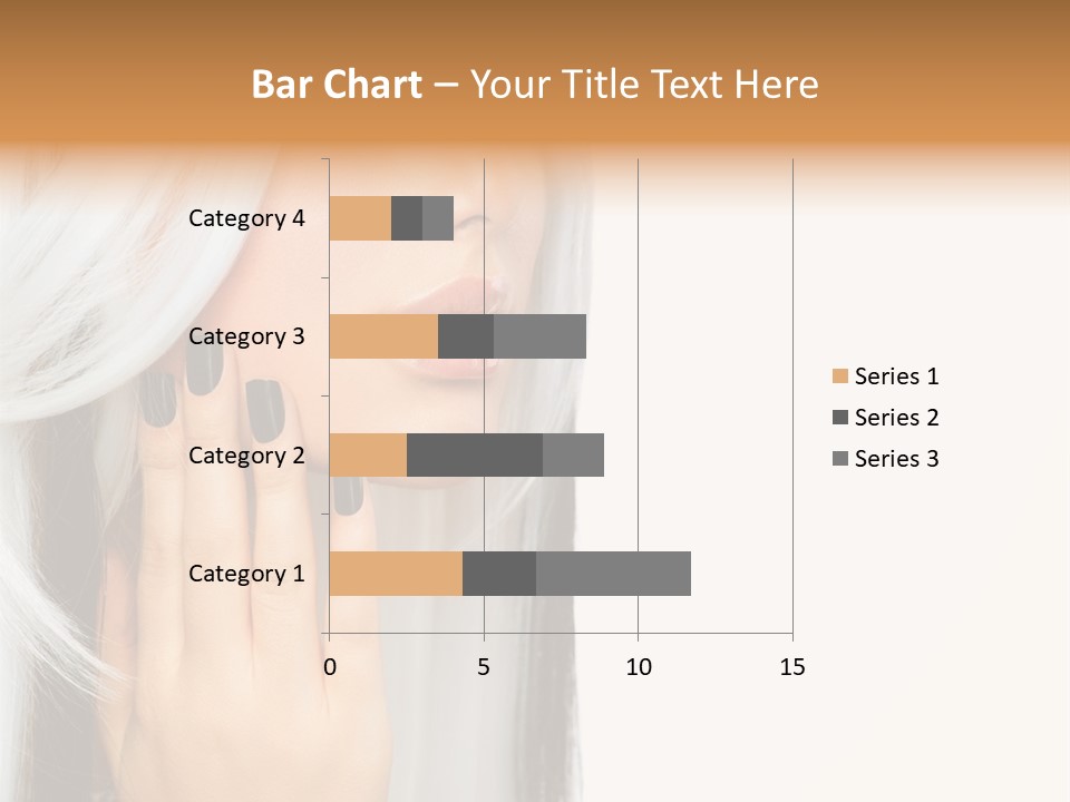 A Woman With Long White Hair And Black Nails PowerPoint Template