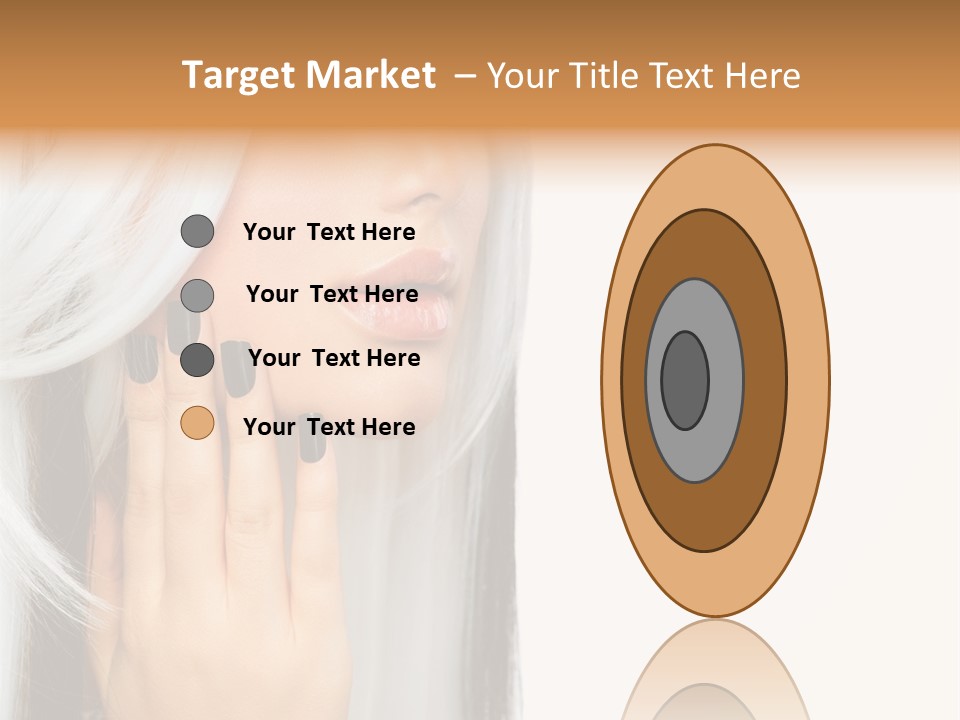 A Woman With Long White Hair And Black Nails PowerPoint Template