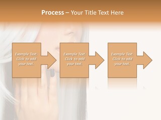 A Woman With Long White Hair And Black Nails PowerPoint Template